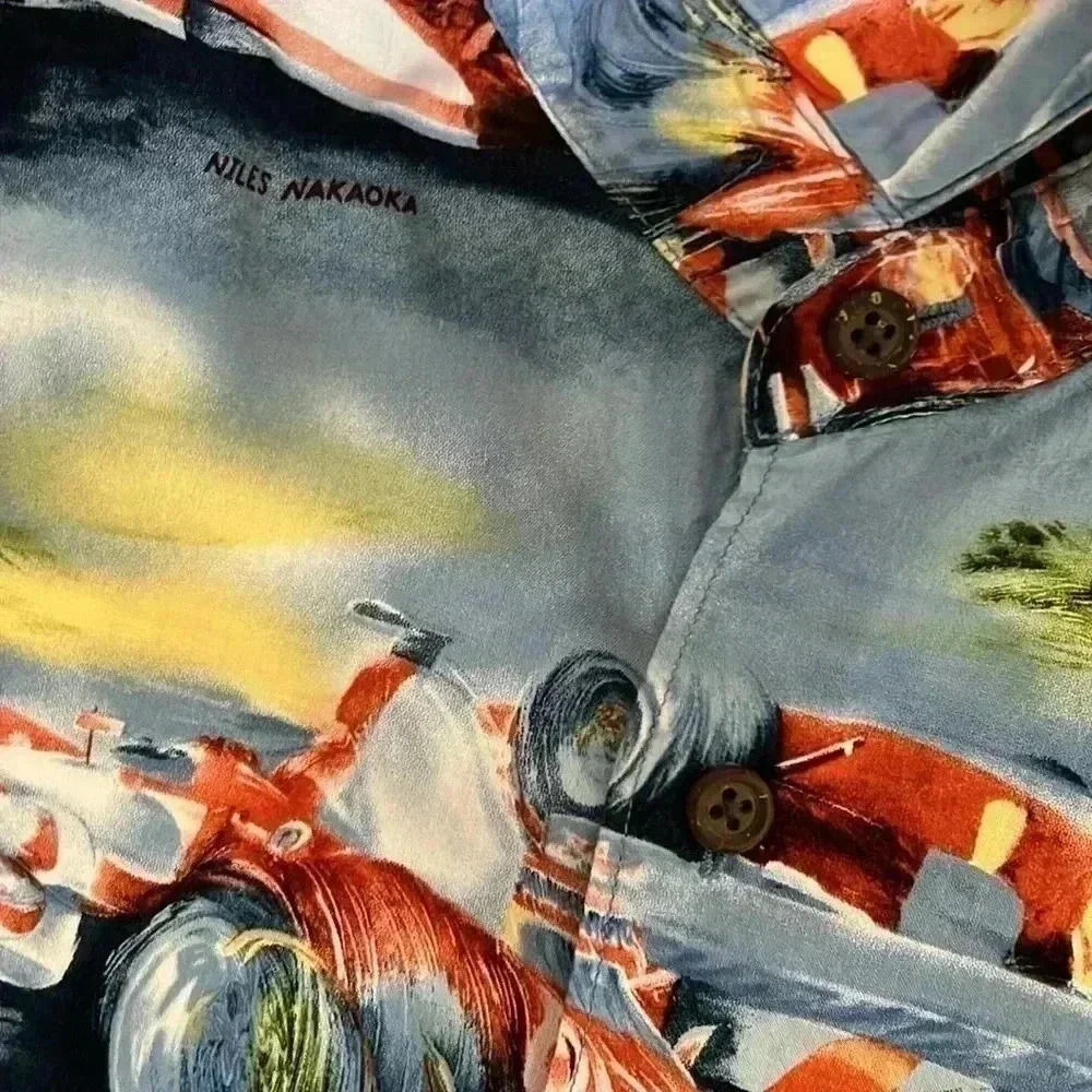 Reyn Spooner Sports Formula 1 Hawaiian Shirt large - Picture 7 of 9